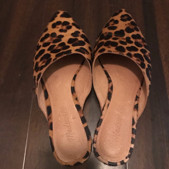 the remi mule in leopard calf hair